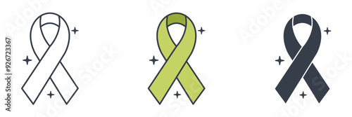 World Peace Day Ribbon icon symbol vector illustration isolated on white background