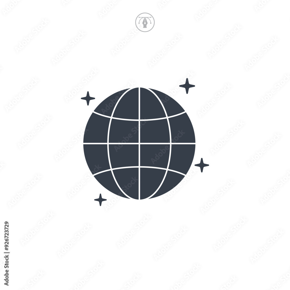 Globe icon symbol vector illustration isolated on white background Globe icon symbol vector illustration isolated on white background