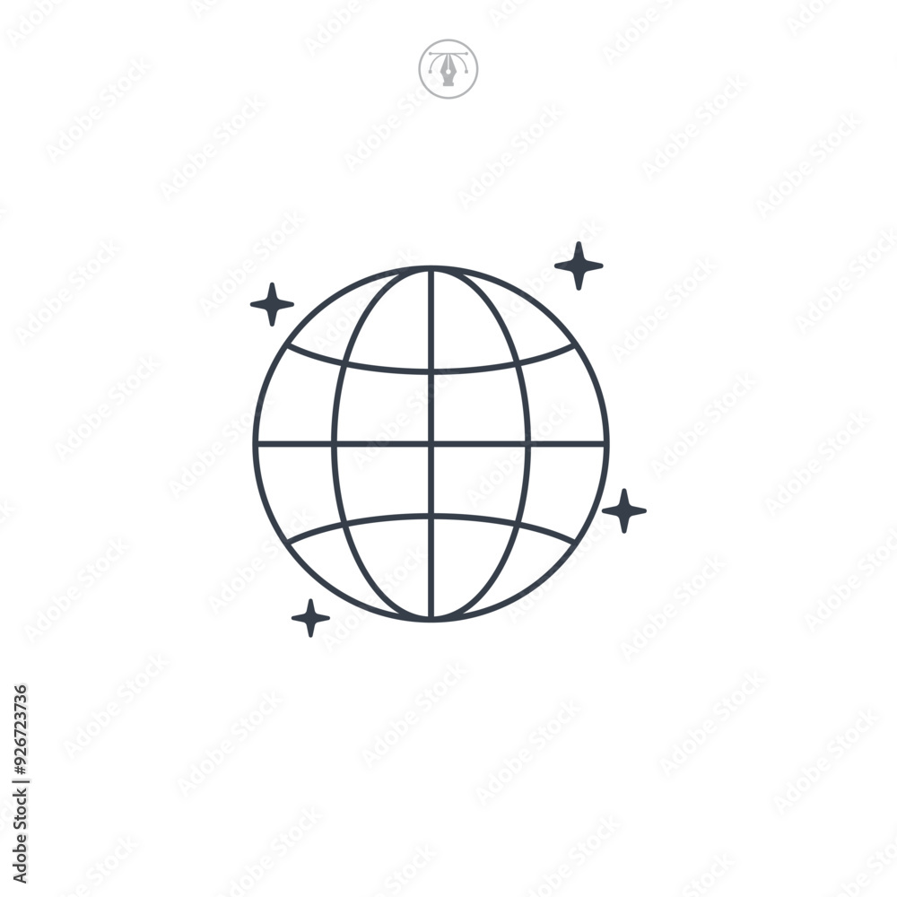 Globe icon symbol vector illustration isolated on white background Globe icon symbol vector illustration isolated on white background