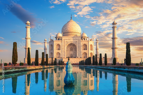 Famous Taj Mahal sunset view, Agra, Uttar Pradesh, India