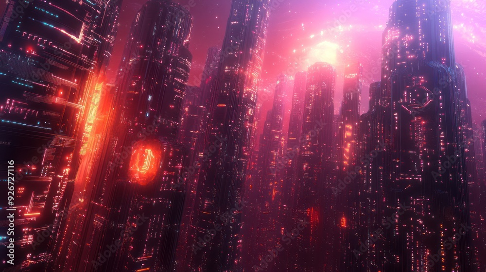 Obraz premium Neon Cityscape