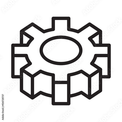 Gear icon in thin line style vector illustration graphic design