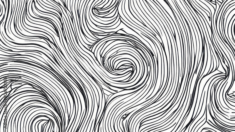 Illustration of abstract lines. Free lines seamless pattern made by hand, brush. Handmade drawing. Illustration of abstract lines. Free lines seamless pattern made by hand, brush. Handmade drawing.