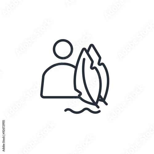 writer icon. vector.Editable stroke.linear style sign for use web design,logo.Symbol illustration.
