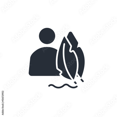 writer icon. vector.Editable stroke.linear style sign for use web design,logo.Symbol illustration.