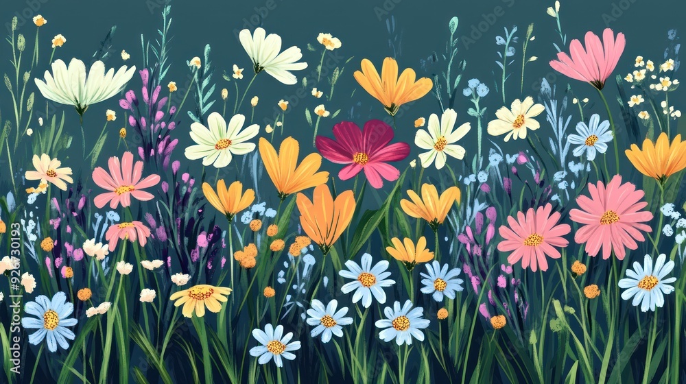 Obraz premium Vibrant Wildflowers in Bloom