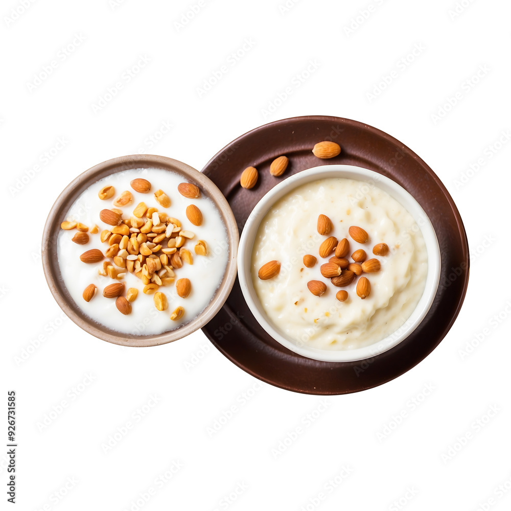 Traditional Sweet and Tasty Kheer with Nuts on a Plate Isolated on a Transparent Background | Sweet and Tasty Kheer Isolated on a Transparent Background Traditional Sweet and Tasty Kheer with Nuts on a Plate Isolated on a Transparent Background | Sweet and Tasty Kheer Isolated on a Transparent Background