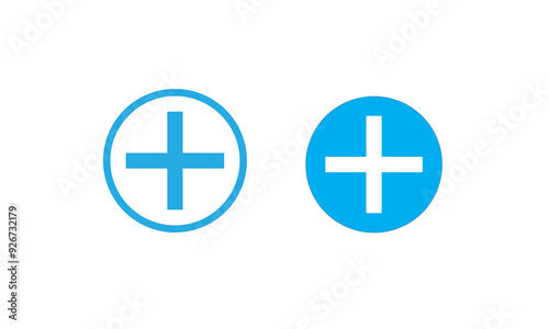 Plus and minus vector icon in modern design style for web site and mobile app