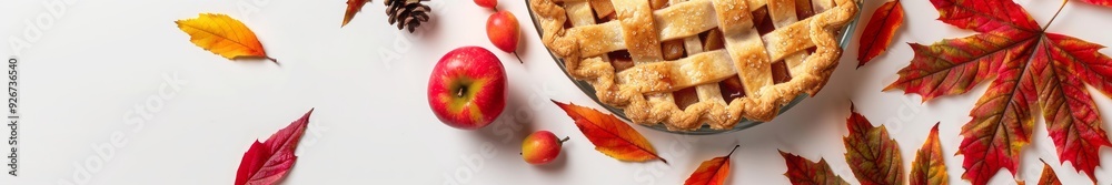apple pie on autumn background.