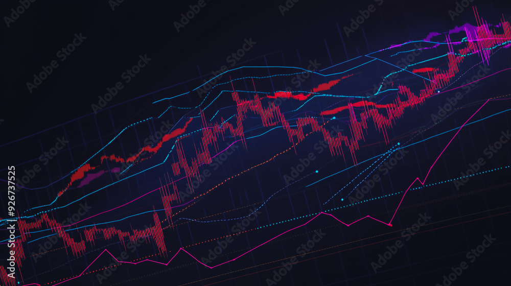 Abstract with pastel colorful charts and graphs with statistics to analyze business potential and forecast future development of companies growth.