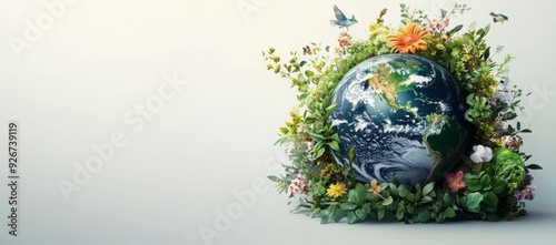 Earth day concept on white background, World environment day. 