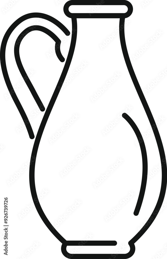 Clean line art icon of a classic pitcher, ideal for representing beverages, hospitality, or historical themes Clean line art icon of a classic pitcher, ideal for representing beverages, hospitality, or historical themes