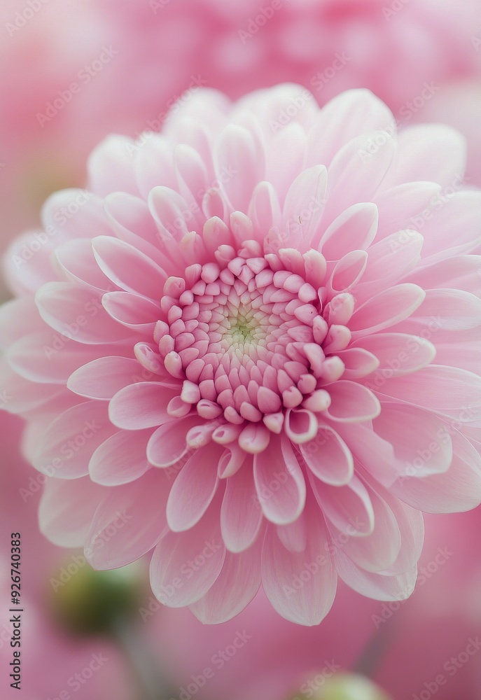 Close-up of delicate pink dahlia flower petals in full bloom