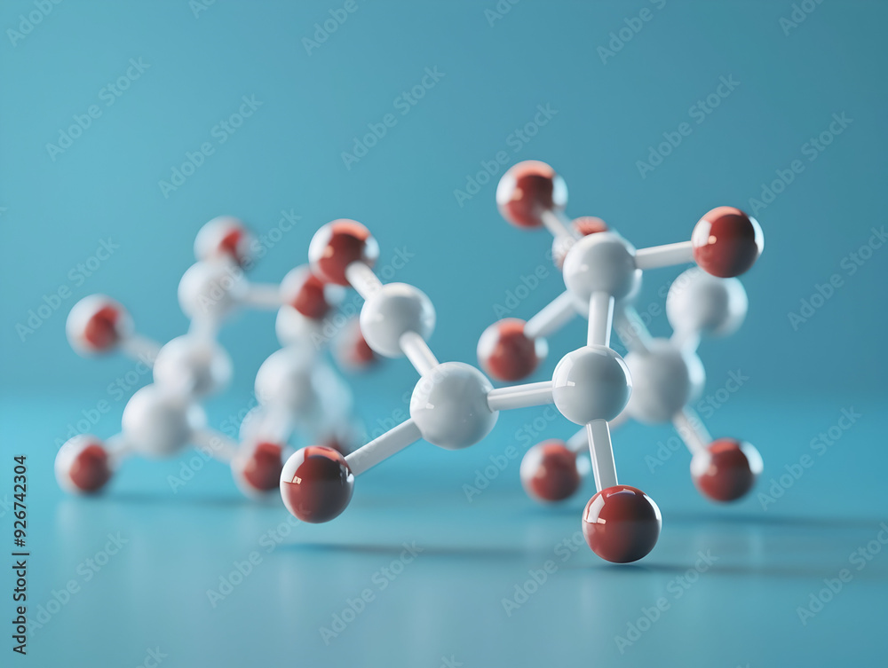 Obraz premium Abstract Structure Background of Molecule Or Atom, molecular structure, structural chemical formula with atoms