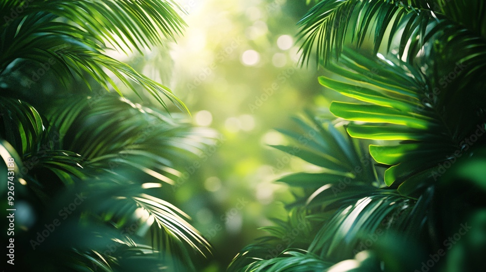 Tropical Digital Paradise with Ample Copy Space for Text Overlay Tropical Digital Paradise with Ample Copy Space for Text Overlay