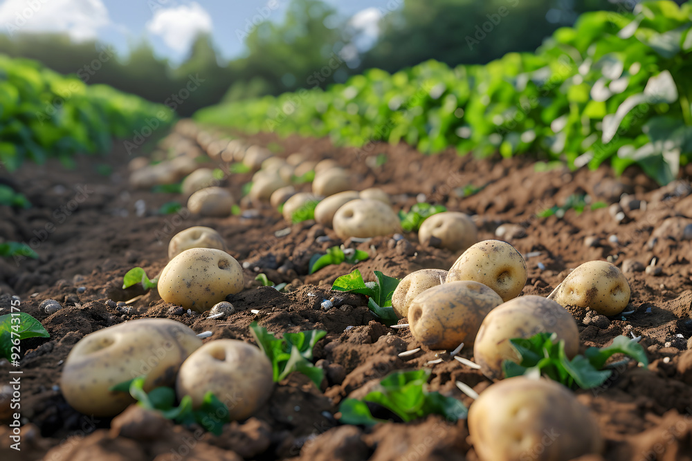 potato field AI generative