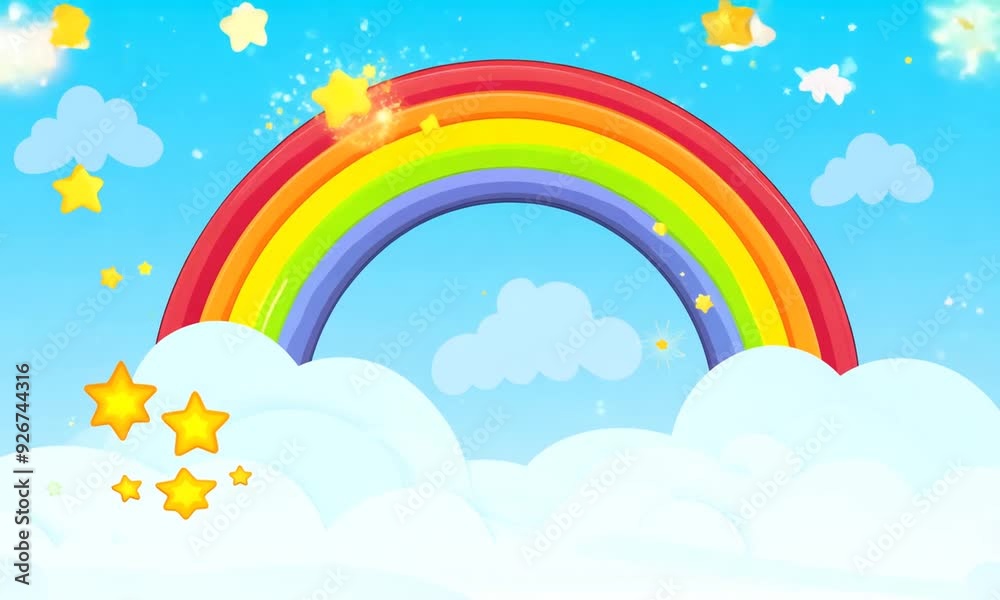Colorful rainbow in cartoon style. Generative ai Colorful rainbow in cartoon style. Generative ai