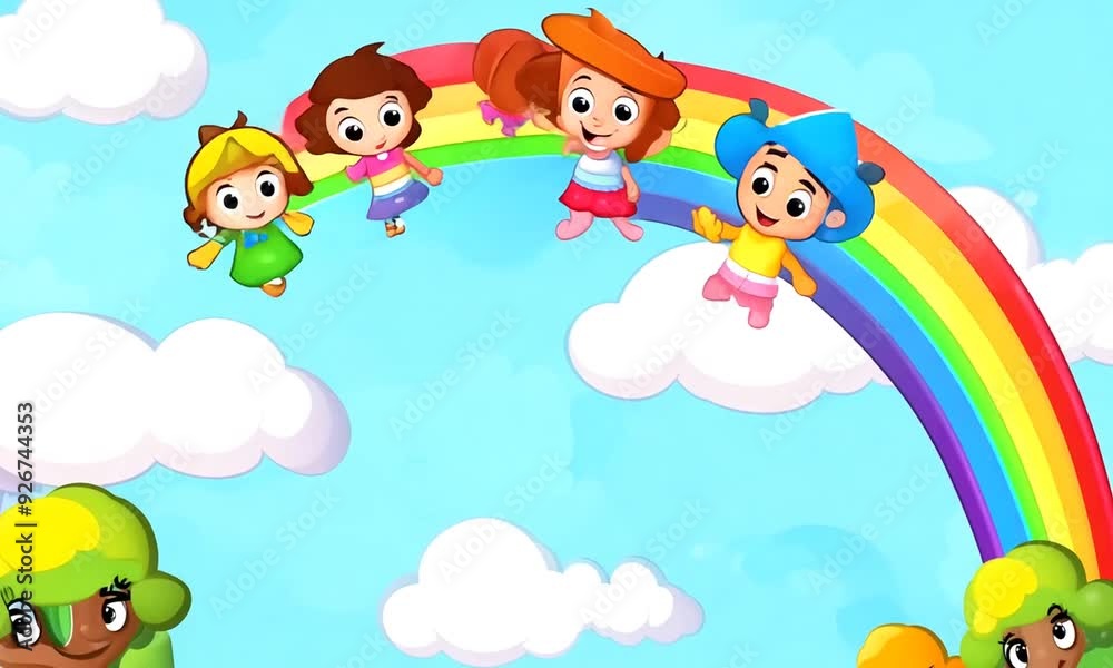 Colorful rainbow in cartoon style. Generative ai Colorful rainbow in cartoon style. Generative ai