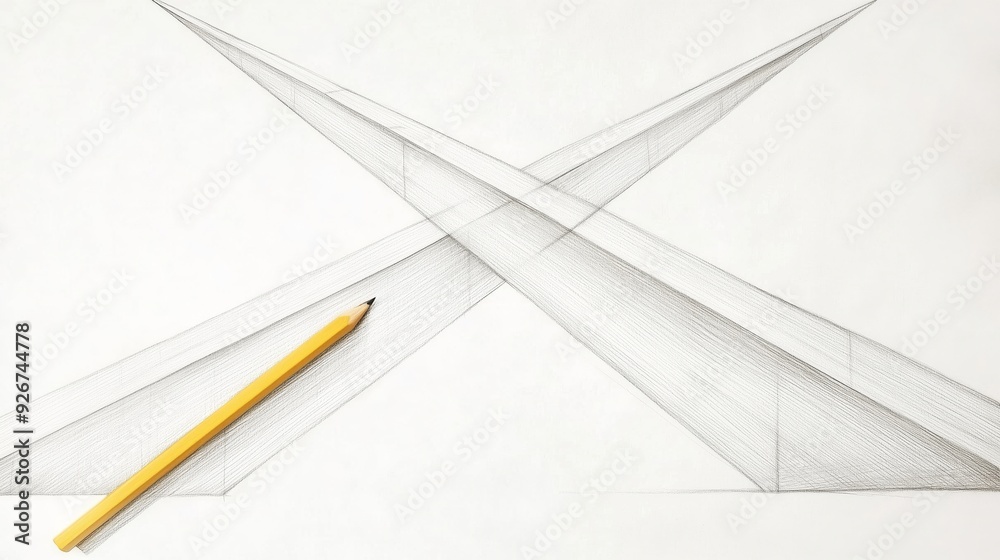 Artistic representation of intersecting planes in perspective Artistic representation of intersecting planes in perspective