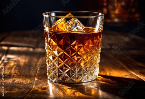 elegant luxury whiskey glass rustic natural wood surface showcasing sophistication craftsmanship, drinkware, beverage, barware, design, style, decor, home
