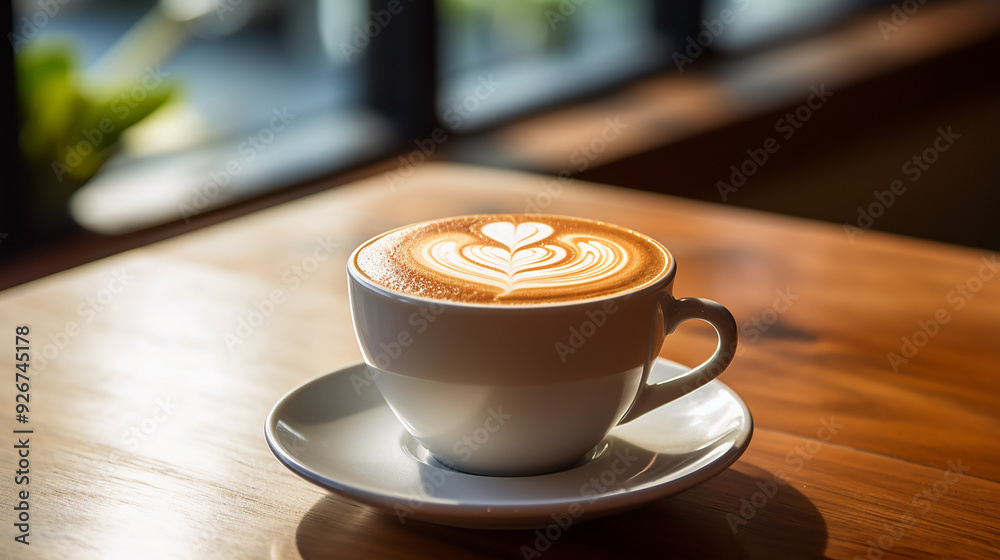 Warm Cappuccino in Cozy Café - Generative AI Warm Cappuccino in Cozy Café - Generative AI