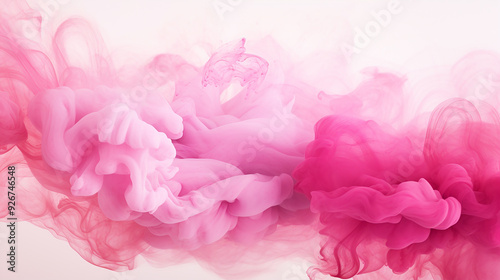 Pink Ink and White Smoke Fusion - Generative AI