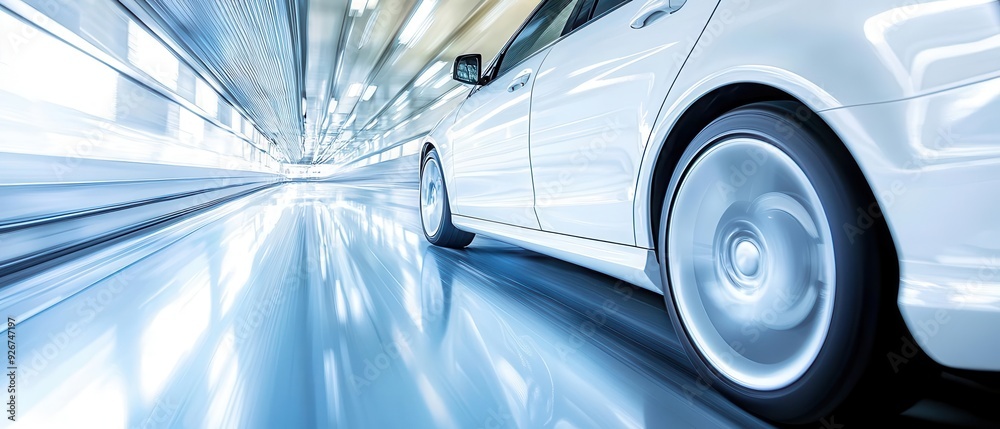 Obraz premium Wind tunnel data collection for vehicle performance, emphasizing accuracy in transport engineering