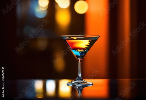 Wallpaper Mural stylish trendy martini glass resting sleek contemporary surface elegant design elements, barware, cocktail, modern, shiny, round, reflective, crystal Torontodigital.ca