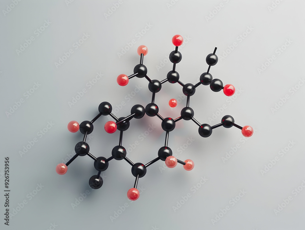 Obraz premium Abstract Structure Background of Molecule Or Atom, molecular structure, structural chemical formula with atoms