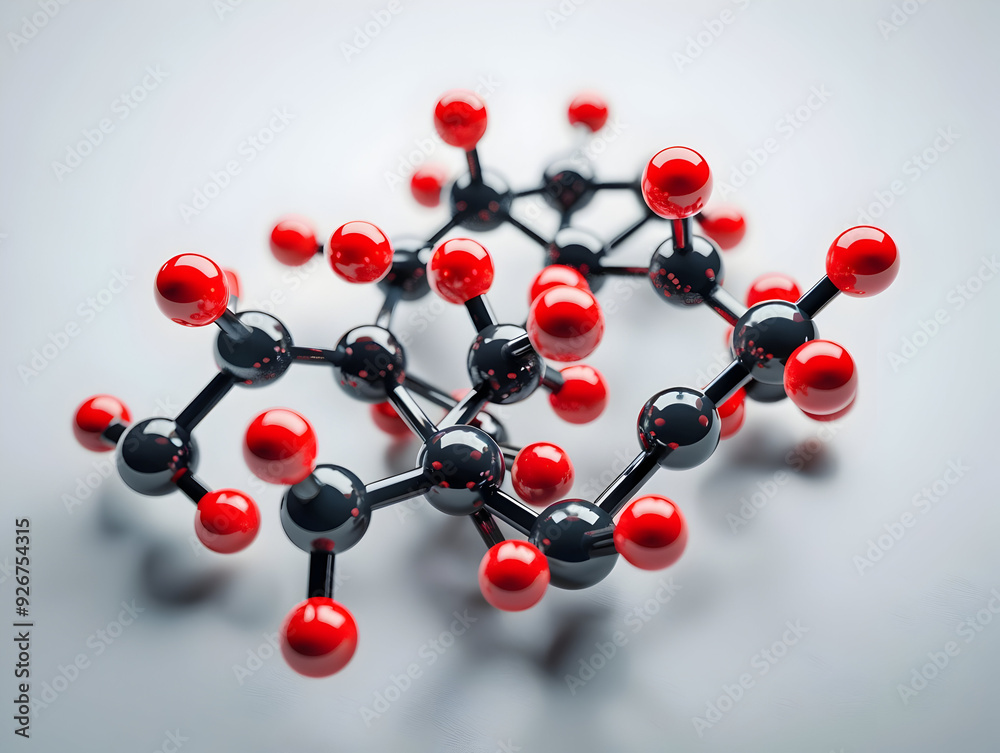 Obraz premium Abstract Structure Background of Molecule Or Atom, molecular structure, structural chemical formula with atoms