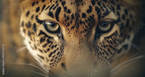 Close-up of a leopard's intense gaze in a natural habitat during daylight