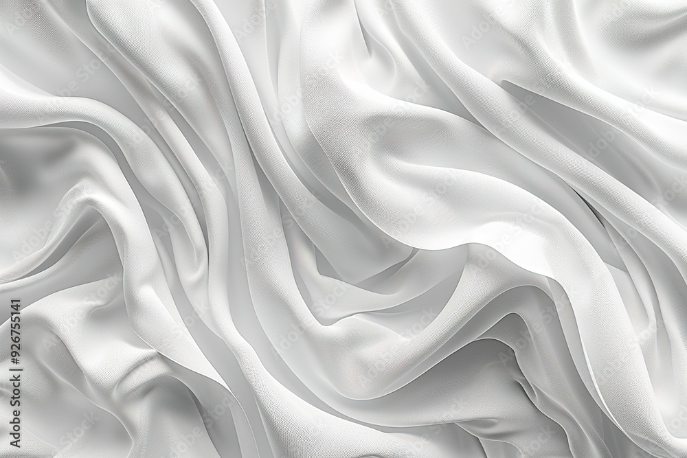 Obraz premium abstract background with folded textile, white cloth macro, fashion wallpaper wavy layers