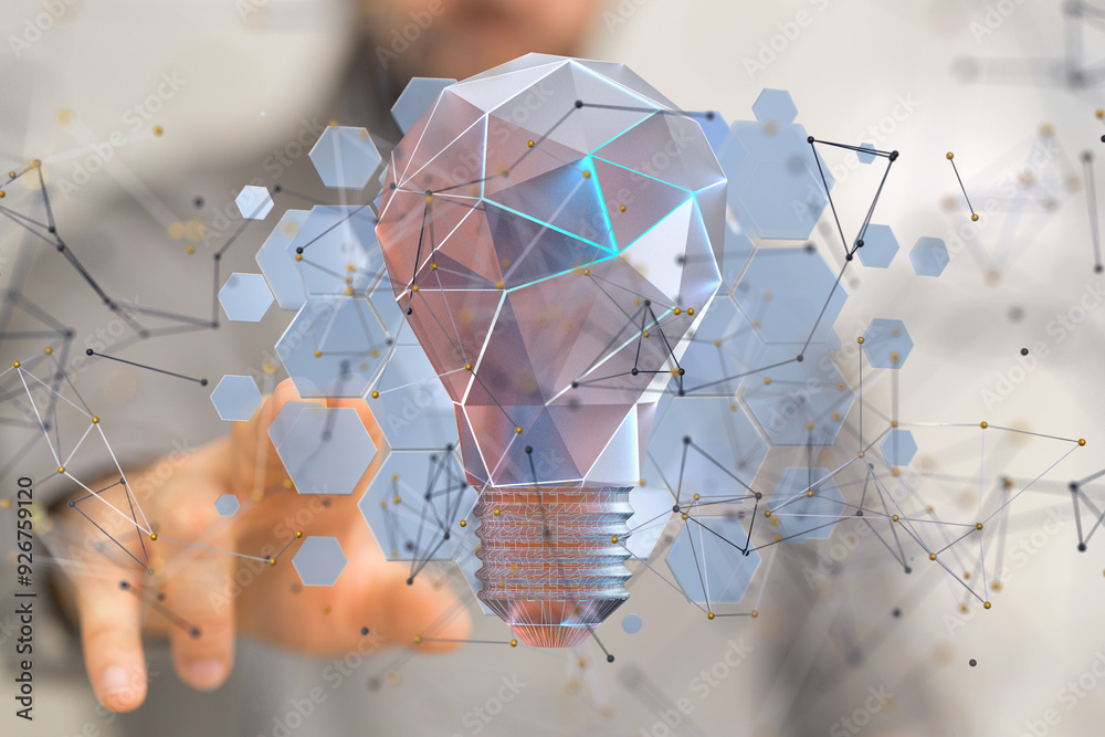 Neural network 3D illustration. Big data and cybersecurity - neural network exposure digital Neural network 3D illustration. Big data and cybersecurity - neural network exposure digital