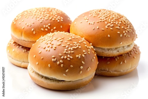 Delicious burger buns, isolated on white background