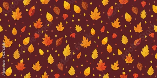 Seamless pattern with autumn leaves. illustration for your design photo