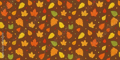 Seamless pattern with autumn leaves. illustration for your design photo