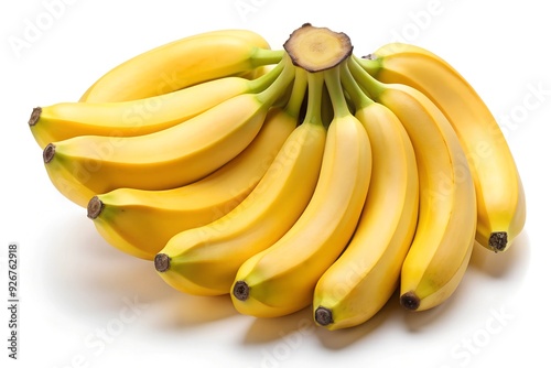 Bunch of delicious baby bananas, isolated on white background