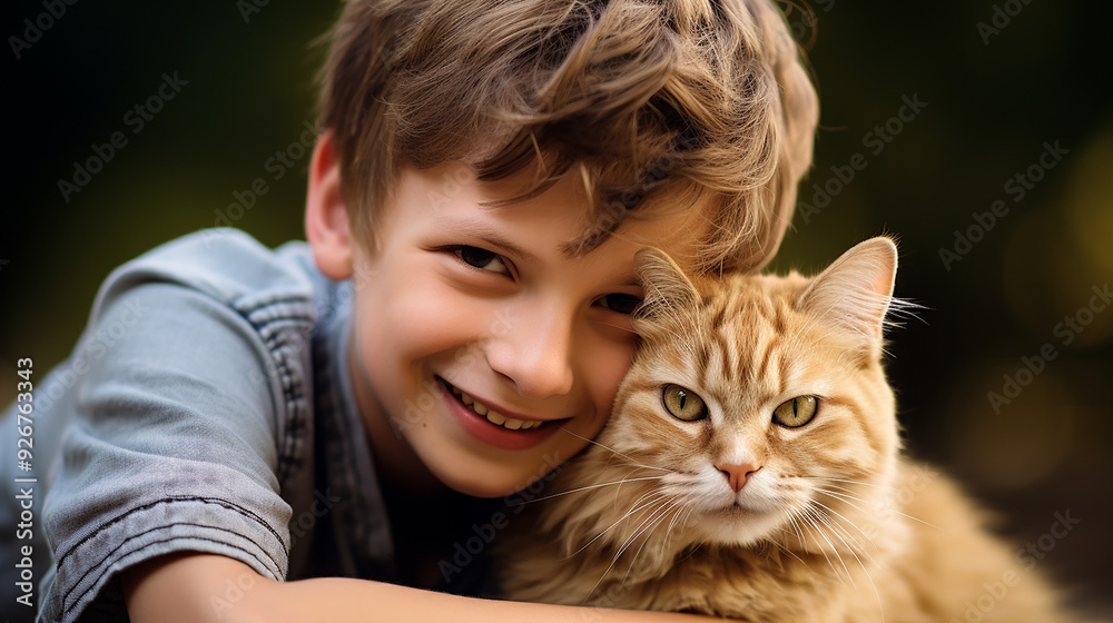 image of The happy sight of a cat and a smiling girl image of The happy sight of a cat and a smiling girl