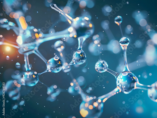 Abstract Structure Background of Molecule Or Atom, molecular structure, structural chemical formula with atoms