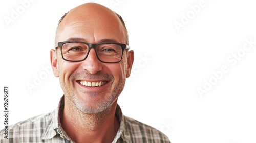 senoir man smiling on white background isolated white background Generative AI photo