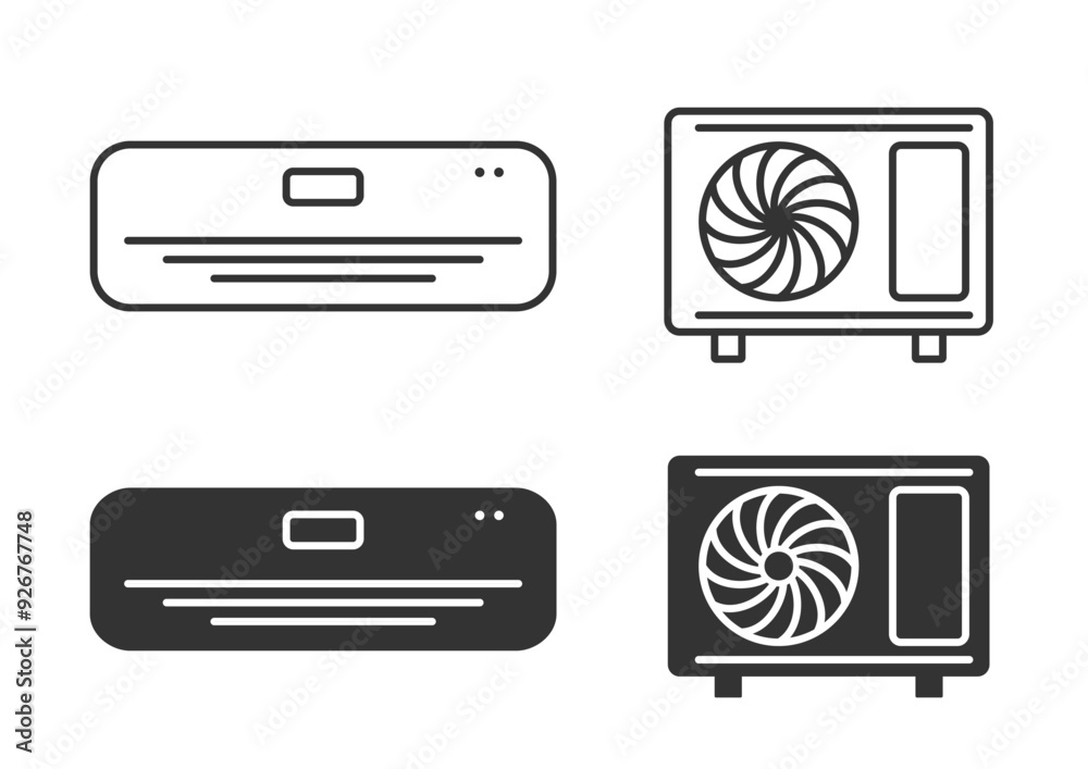 Ac icon design with white background fill and stroke editable stroke illustration Ac icon design with white background fill and stroke editable stroke illustration