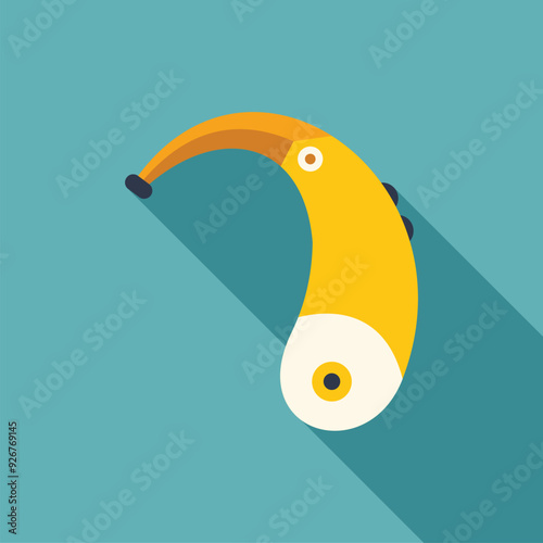 Yellow hearing aid device improving hearing for people hard of hearing