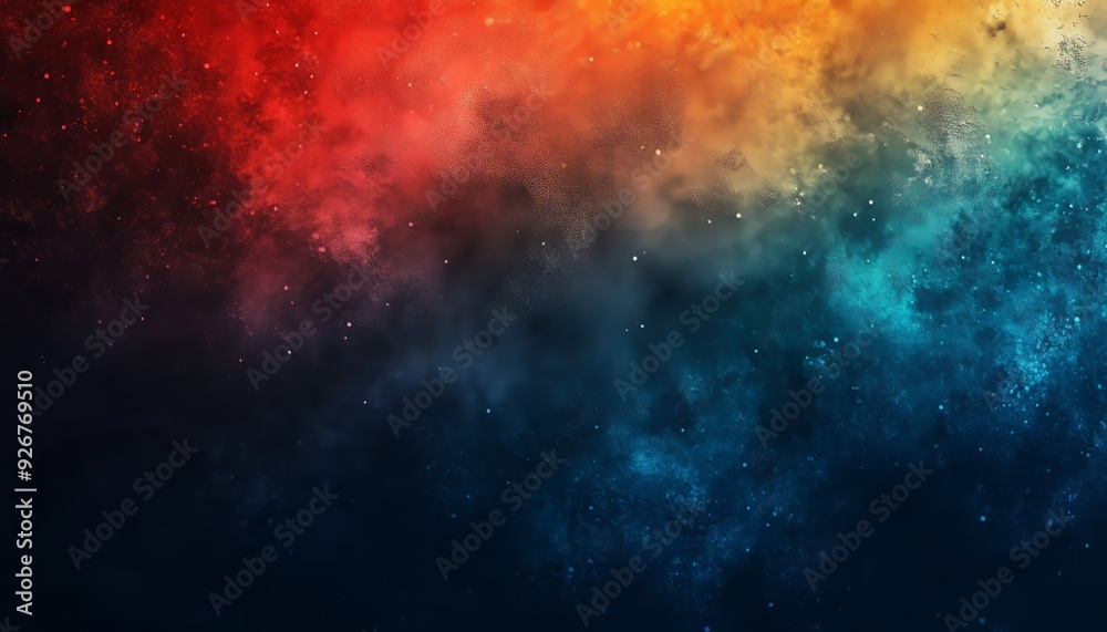 Fototapeta premium Abstract Cosmic Nebula with Red, Orange, and Blue Hues