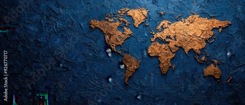 Fototapeta Naklejka Na Ścianę i Meble -  Highly detailed topographic world map showcasing the Earth's varied elevations