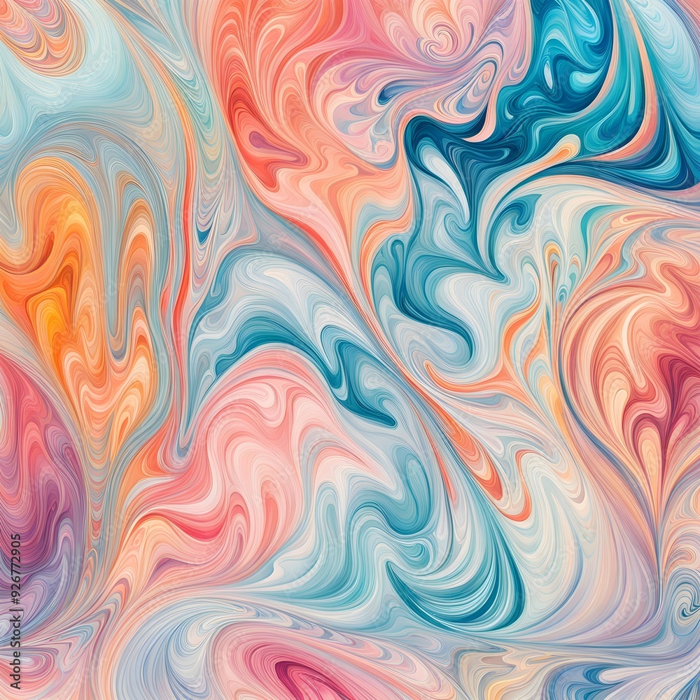 Fototapeta premium Suminagashi abstract marble texture background pastel colors