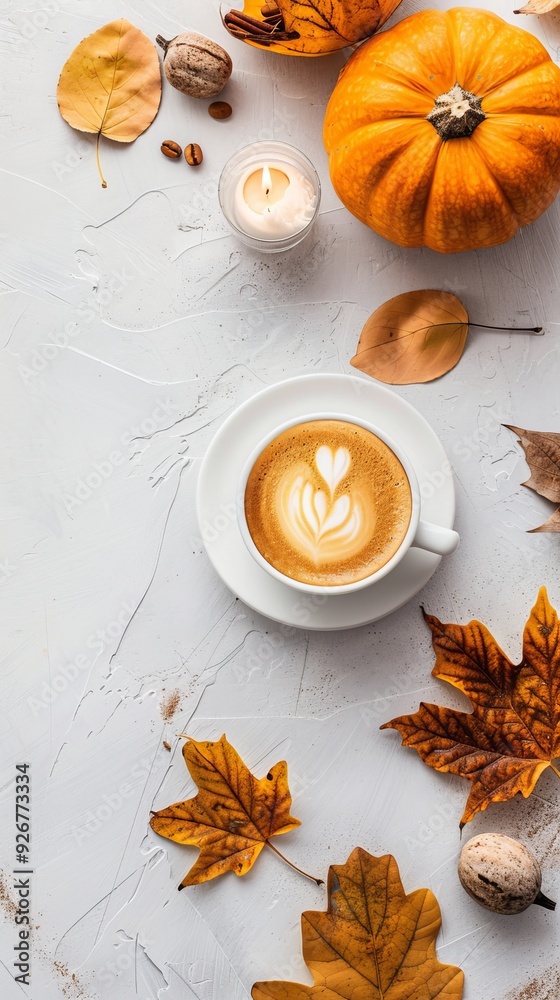 cups of coffee on an autumn background. cups of coffee on an autumn background.
