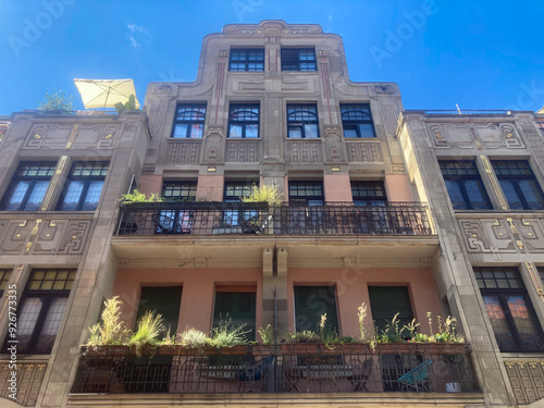 Obraz na płótnie Jugendstilfassade in Heidelberg, Weststadt w salonie