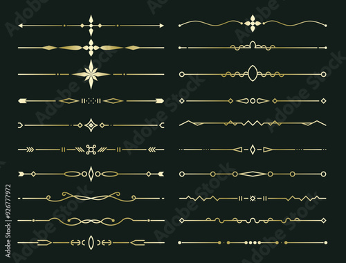 Decorative border lines of premium frame banner elements