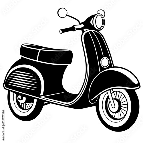 vintage 1 scooty bike vector illustration