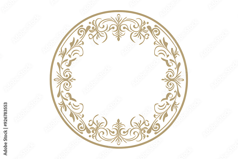 Gold ornament on a white background. Isolated. 3D illustration Gold ornament on a white background. Isolated. 3D illustration